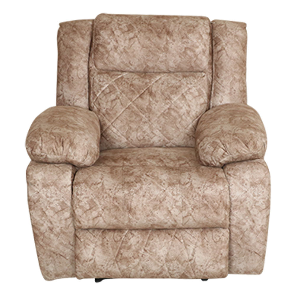 MAARK MANUAL RECLINER FABRIC SOFA SINGLE SEATER PISTHA WHITE COLOUR