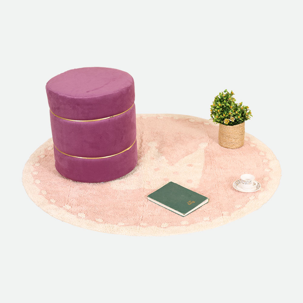 MAARK VELVET STRIPE POUF AQUA 16*16*18" AO