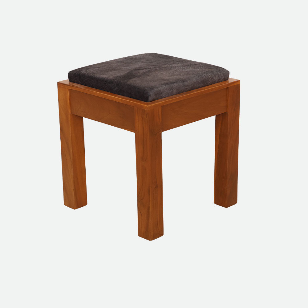 MAARK WOODEN FINISH 4 PUFFY COFFEE TABLE TEAK COLOUR