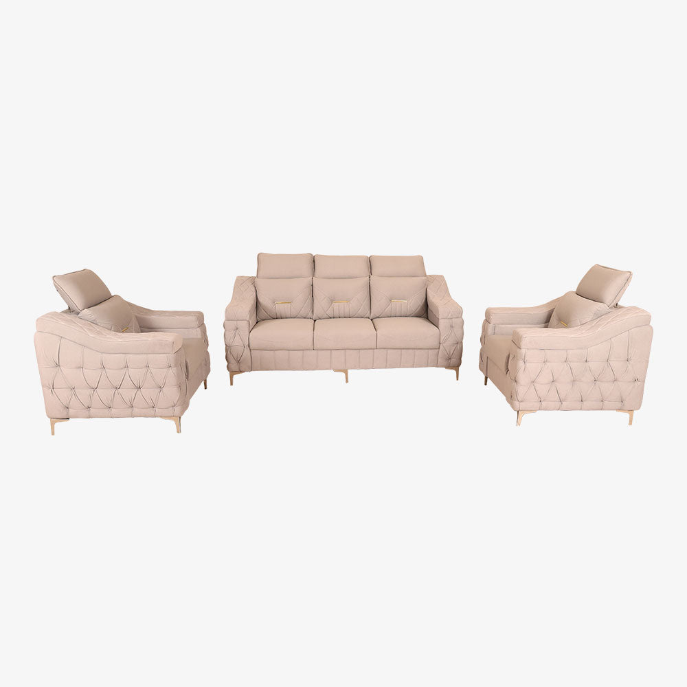 MAARK FABRIC SOFA SET (3+1+1) CAMEL BACK