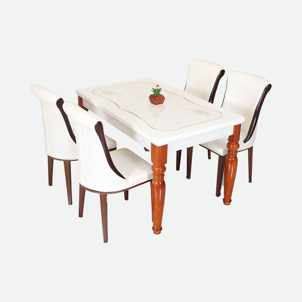 MAARK MARBLE TOP 4 SEATER DINING SET 12 519 H16 HT