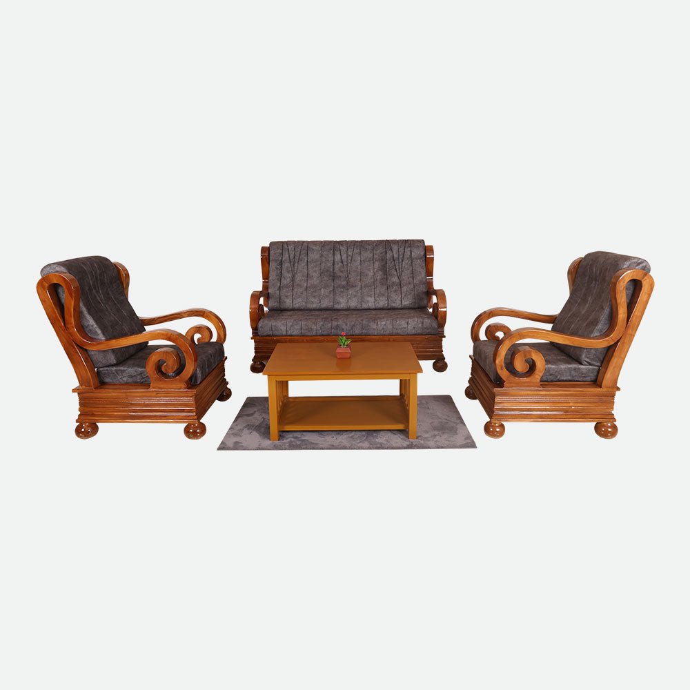 MAARK WOODEN SOFA SET (3+1+1) S-43 WCF