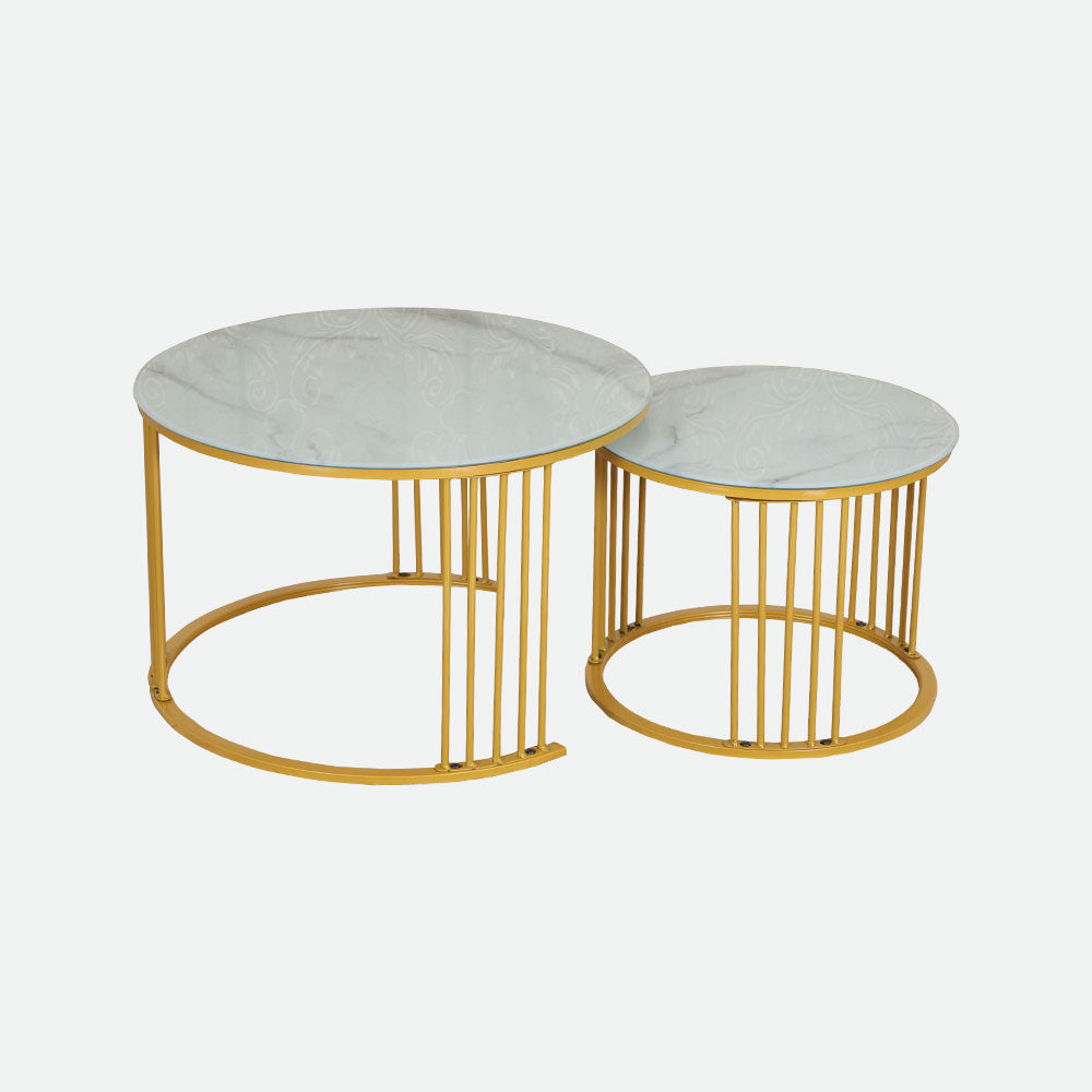 MAARK MARBLE TOP COFFEE TABLE SET BLC-20 HT