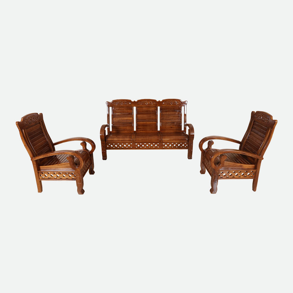 MAARK WOODEN SOFA SET (3+1+1) S-30 WCF