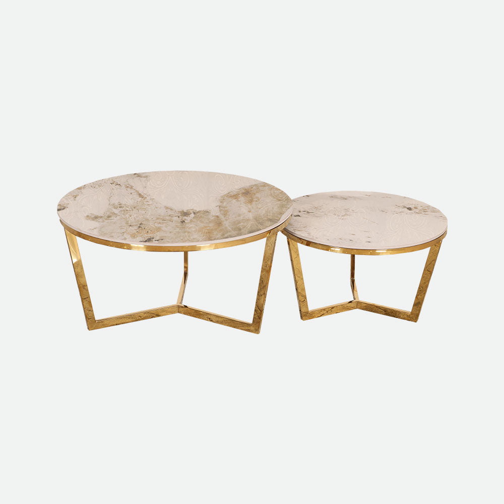 MAARK MARBLE TOP COFFEE TABLE SET CJ-05 HT