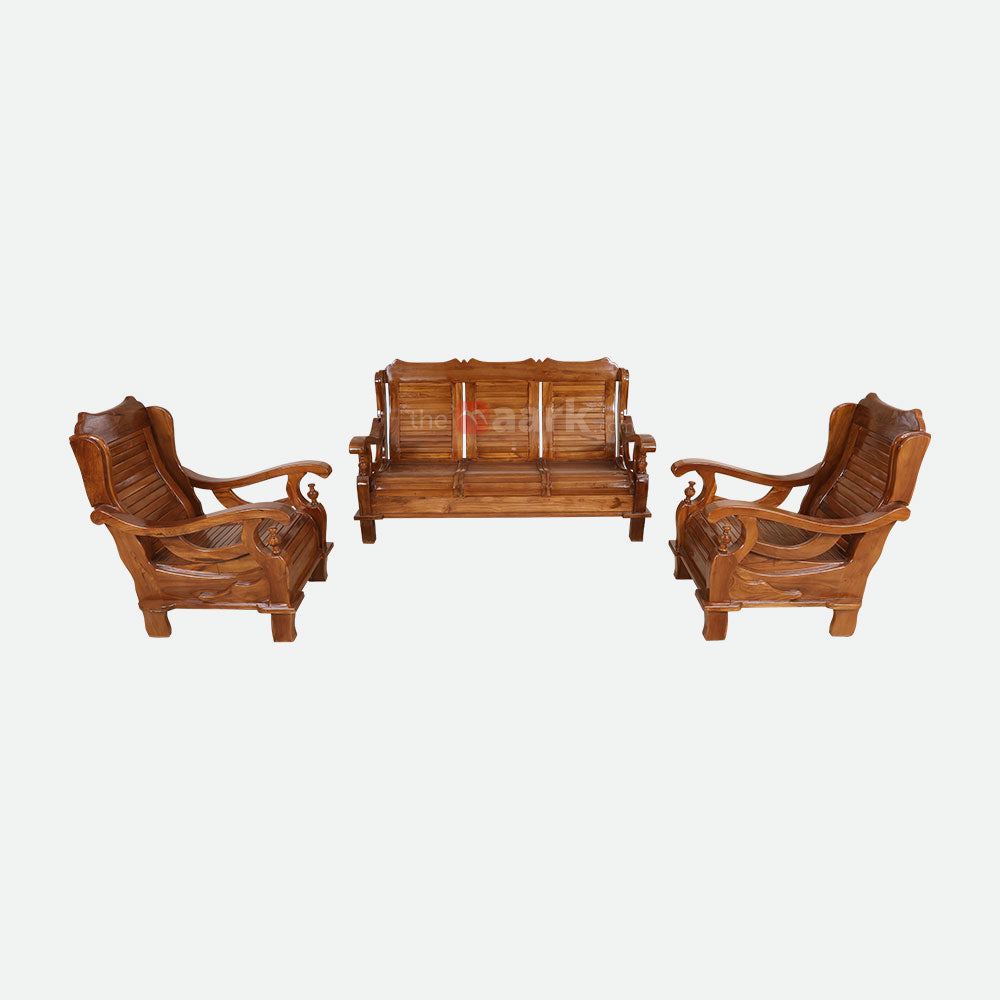 MAARK WOODEN SOFA SET (3+1+1) S-43-DRG WCF