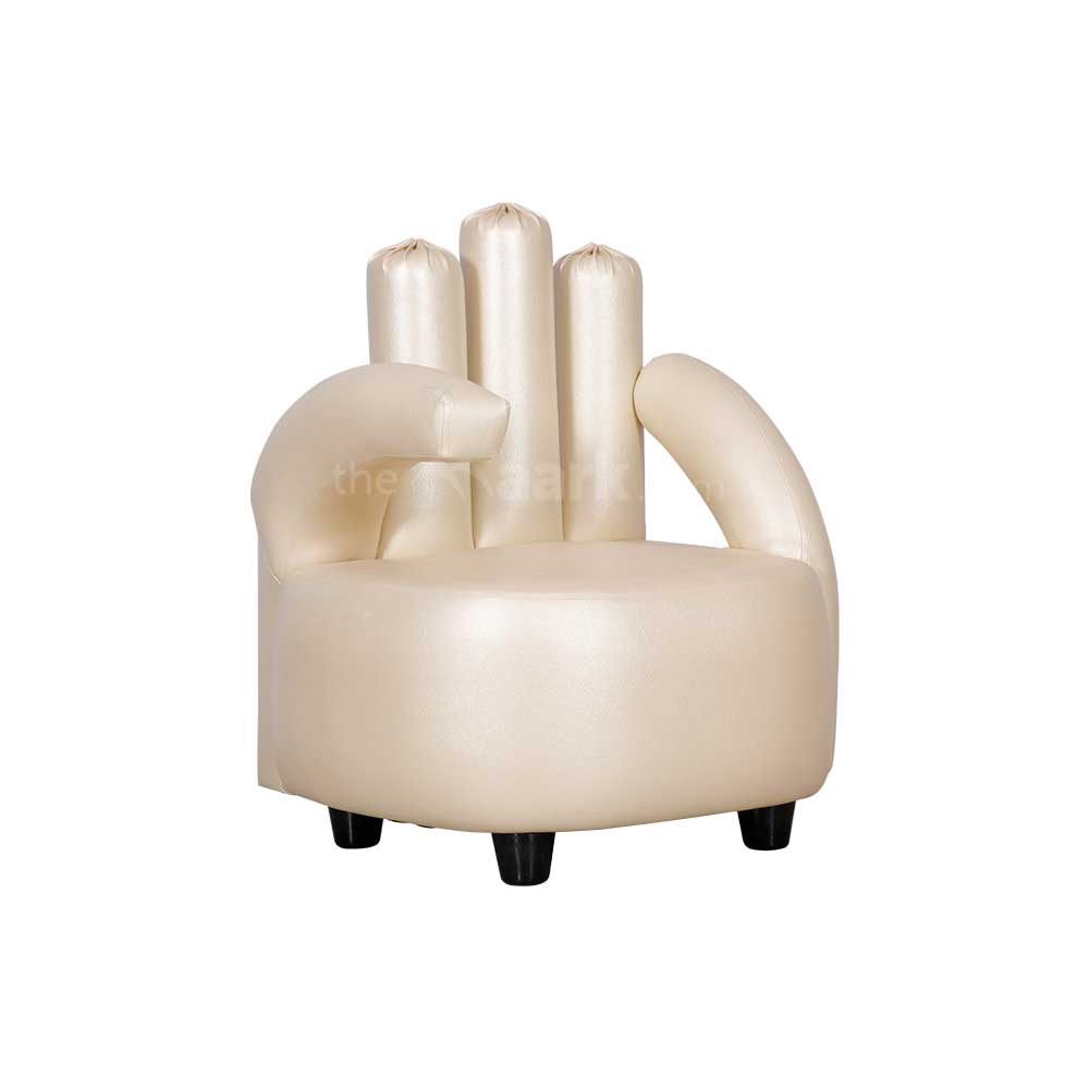 MAARK FABRIC SINGLE SEATER SOFA FINGER HALF WHITE COLOUR