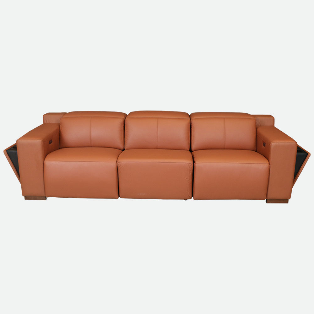 MAARK MOTORIZED RECLINER LEATHER SOFA SET (3R+2R+1R) 8356 TAN COLOUR HT