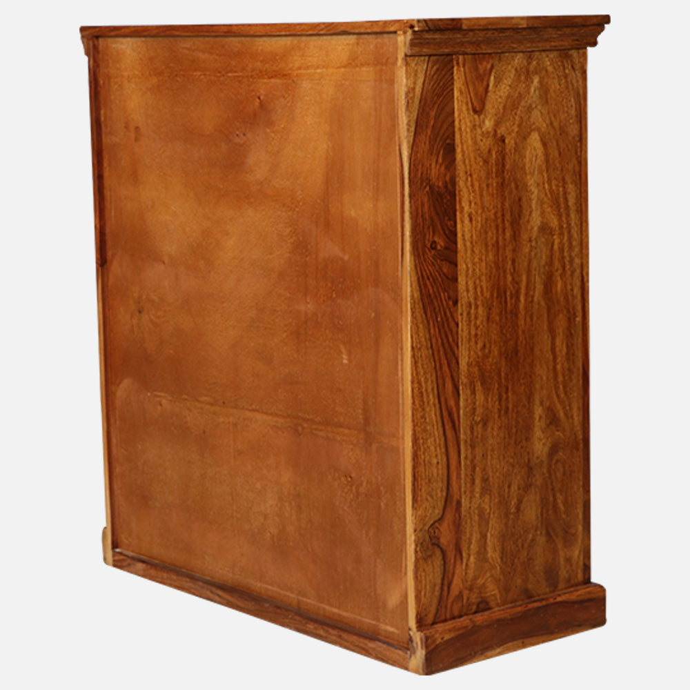 MAARK SHEESHAM WOOD SHOE RACK WITH STORAGE DRAWER 6235 NATURAL FINISH SV