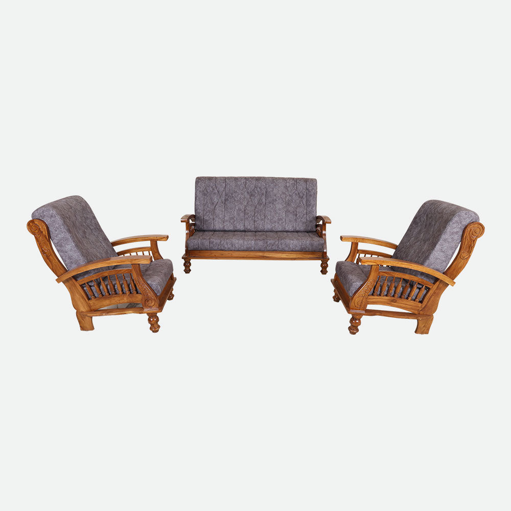 MAARK WOODEN SOFA SET (3+1+1) S-47 WCF