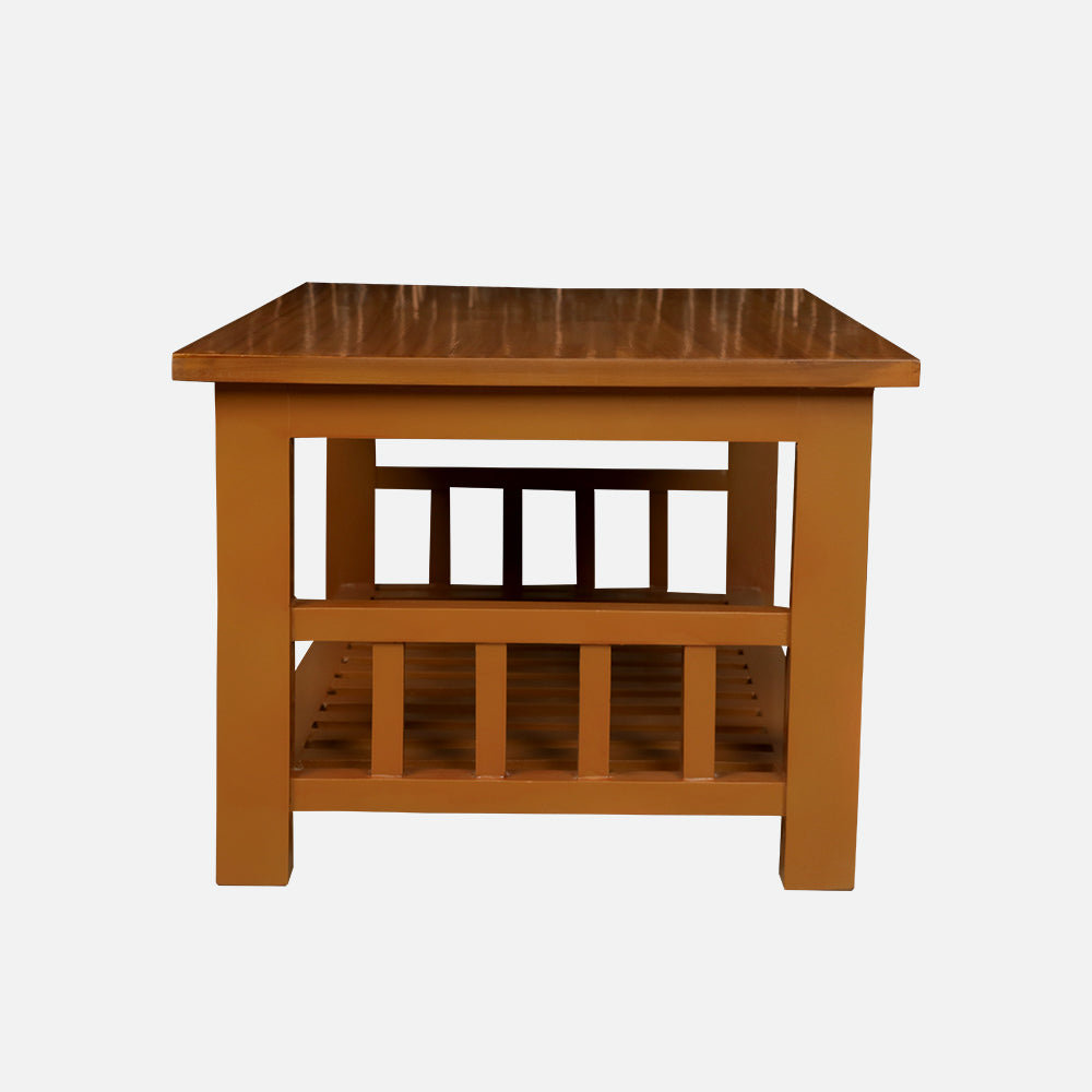 MAARK WOODEN FINISH M-REEPER COFFEE TABLE TEAK COLOUR