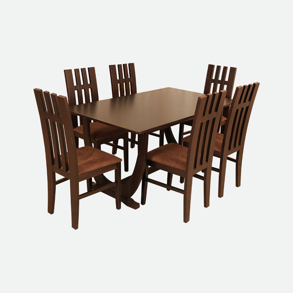 MAARK WOODEN TOP 6 SEATER DINING SET SWAN HT