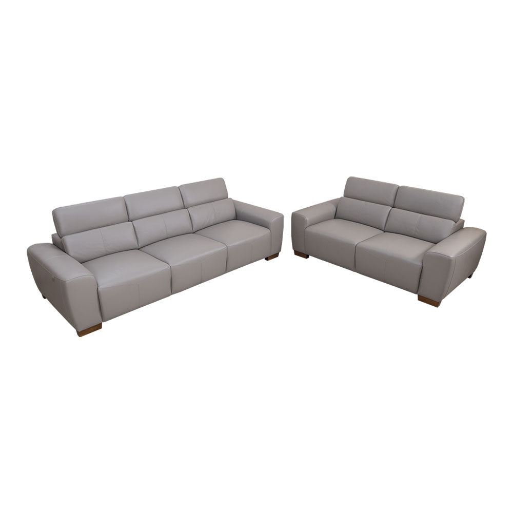 MAARK LEATHER SOFA SET (3+2) 6034 SMOKY GRAY ML