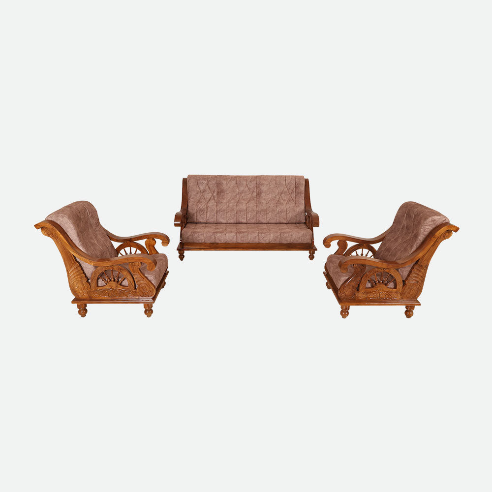 MAARK WOODEN SOFA SET (3+1+1) S-21 WCF