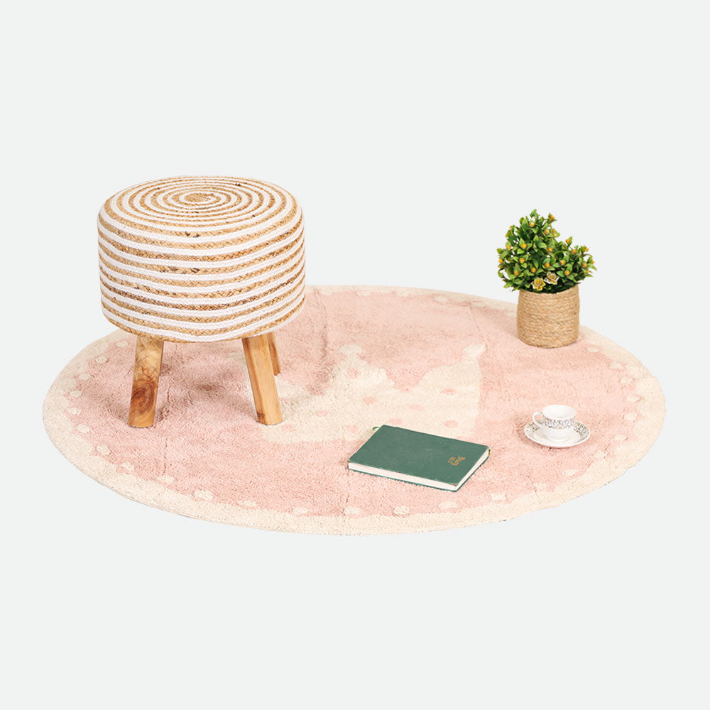 MAARK STOOL BRAIDED JUTE TWIN NATURAL & GOLDEN AO