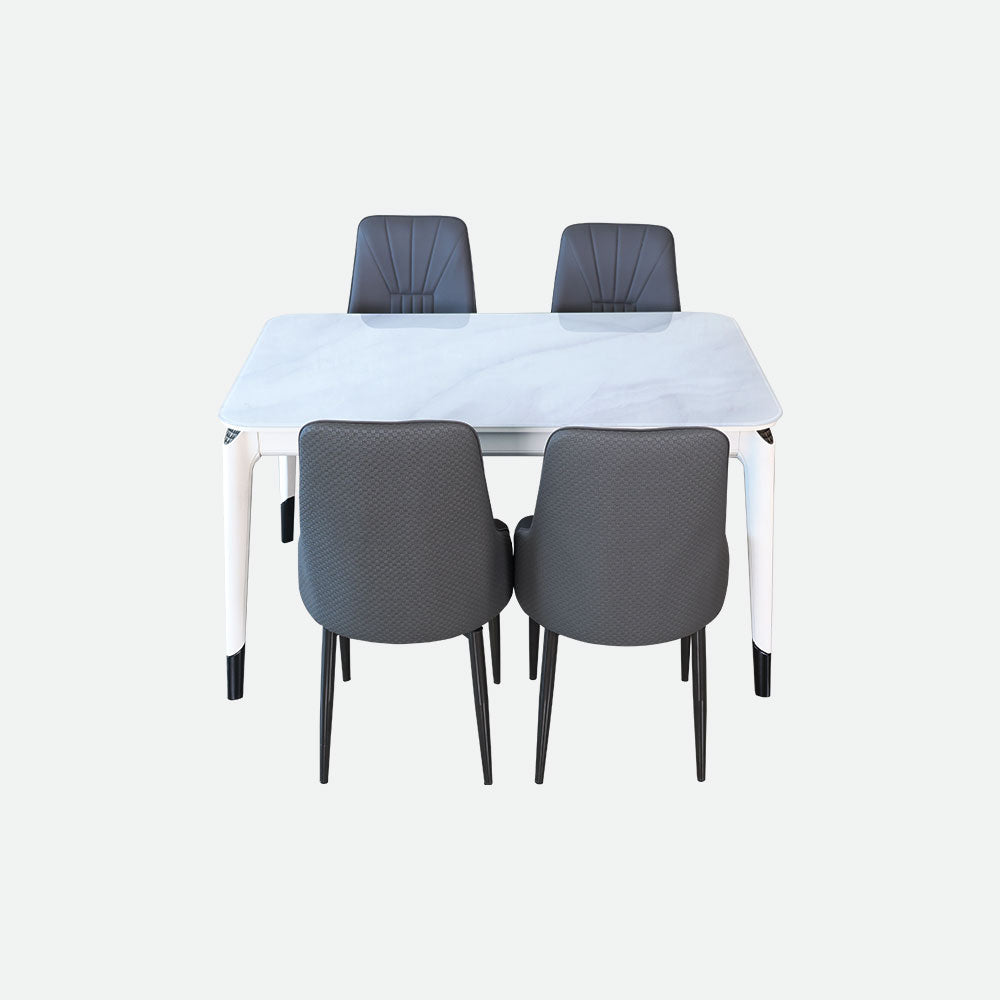 MAARK MARBLE TOP 4 SEATER DINING SET B3-196-7 HT