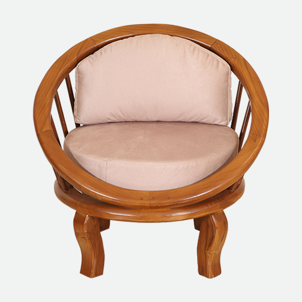 MAARK WOODEN SOFA SET (3+1+1) ROUND CRASI SUF