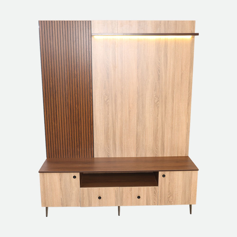 MAARK BOOM TV UNIT 7*6 WITH LOUVERS WITH 2 DRAWS