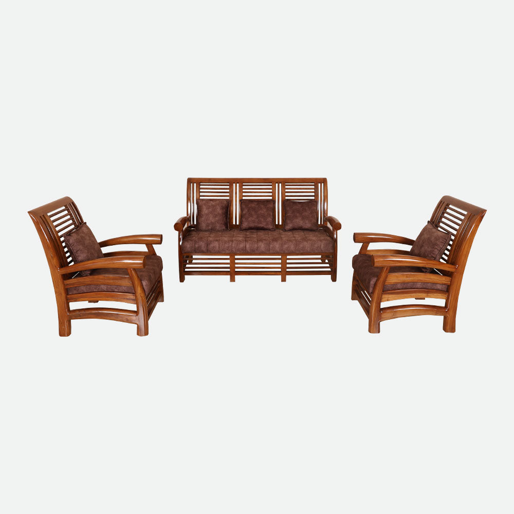 MAARK WOODEN SOFA SET (3+1+1) S-28 WCF