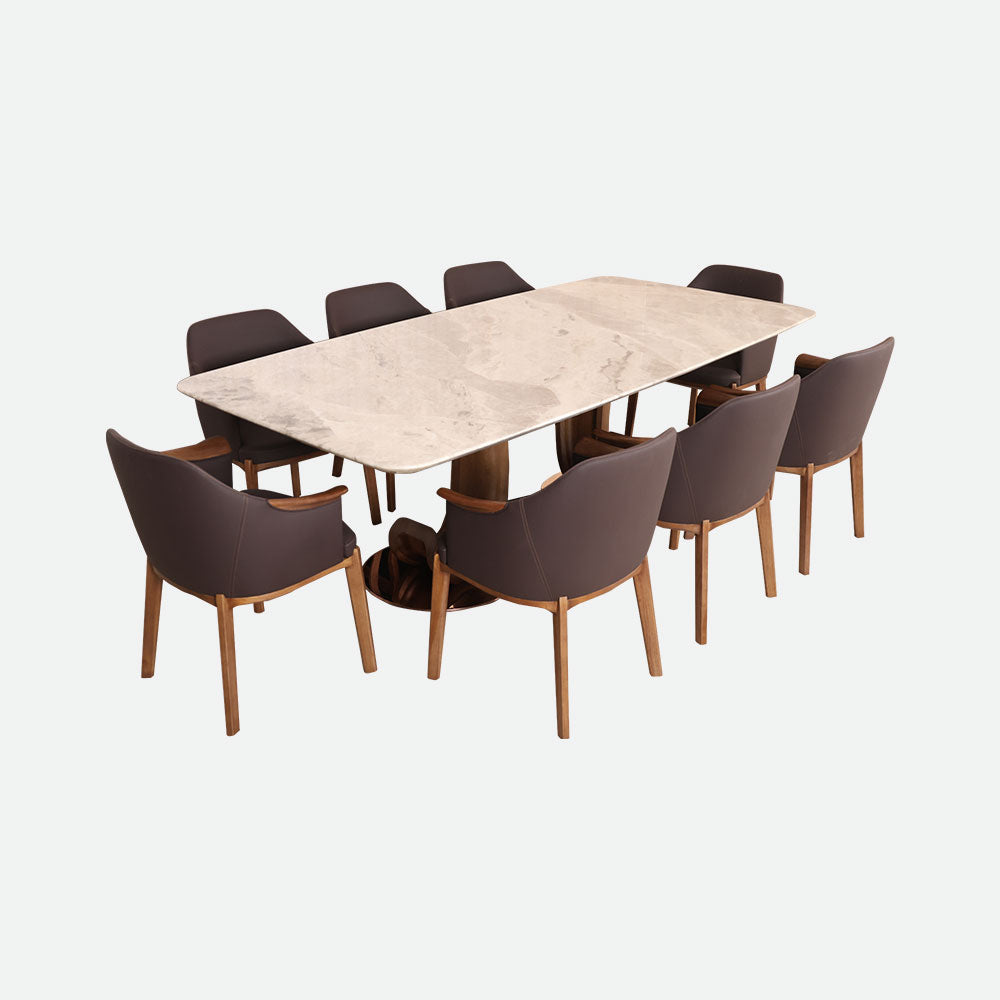 MAARK MARBLE TOP 8 SEATER DINING SET T08-6858 HT