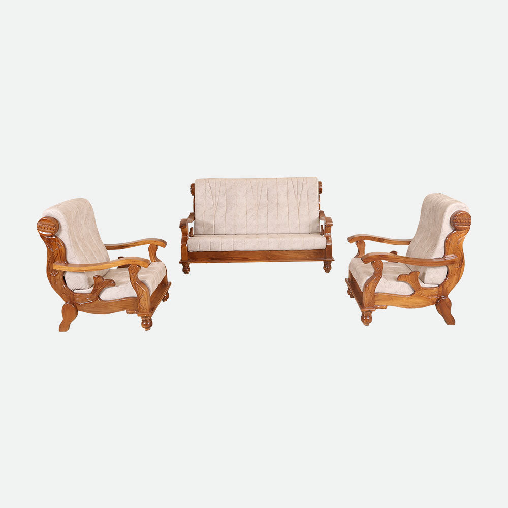MAARK WOODEN SOFA SET (3+1+1) S-41 WCF