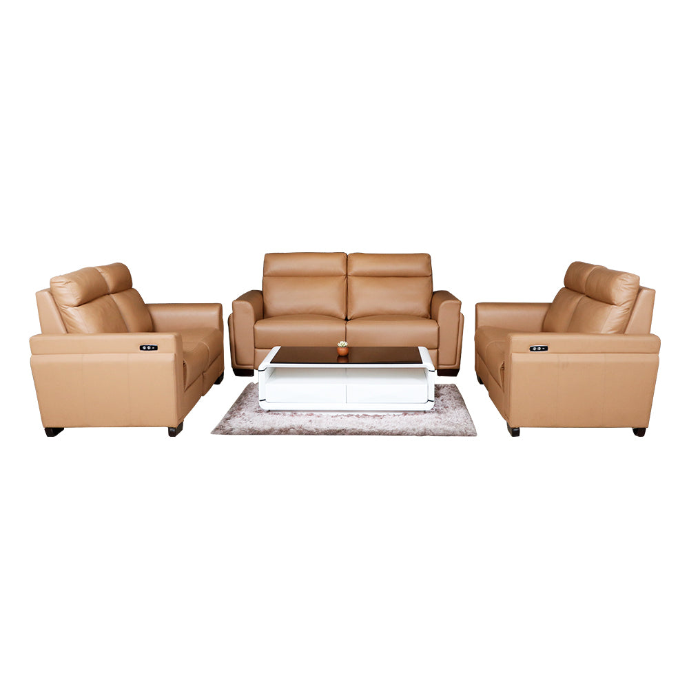 MAARK MOTORIZED RECLINER LEATHER SOFA SET (3R+2R ROME RL
