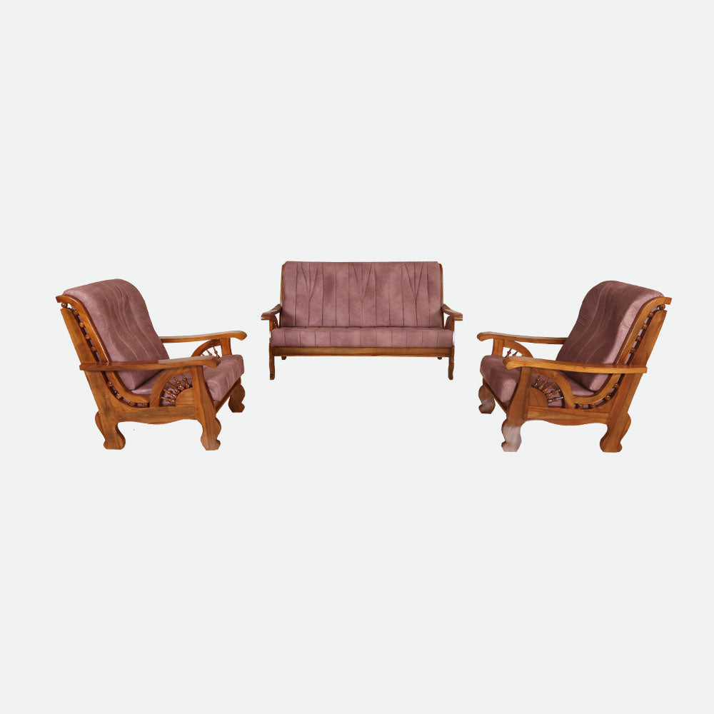 MAARK WOODEN SOFA SET (3+1+1) S-18 WCF