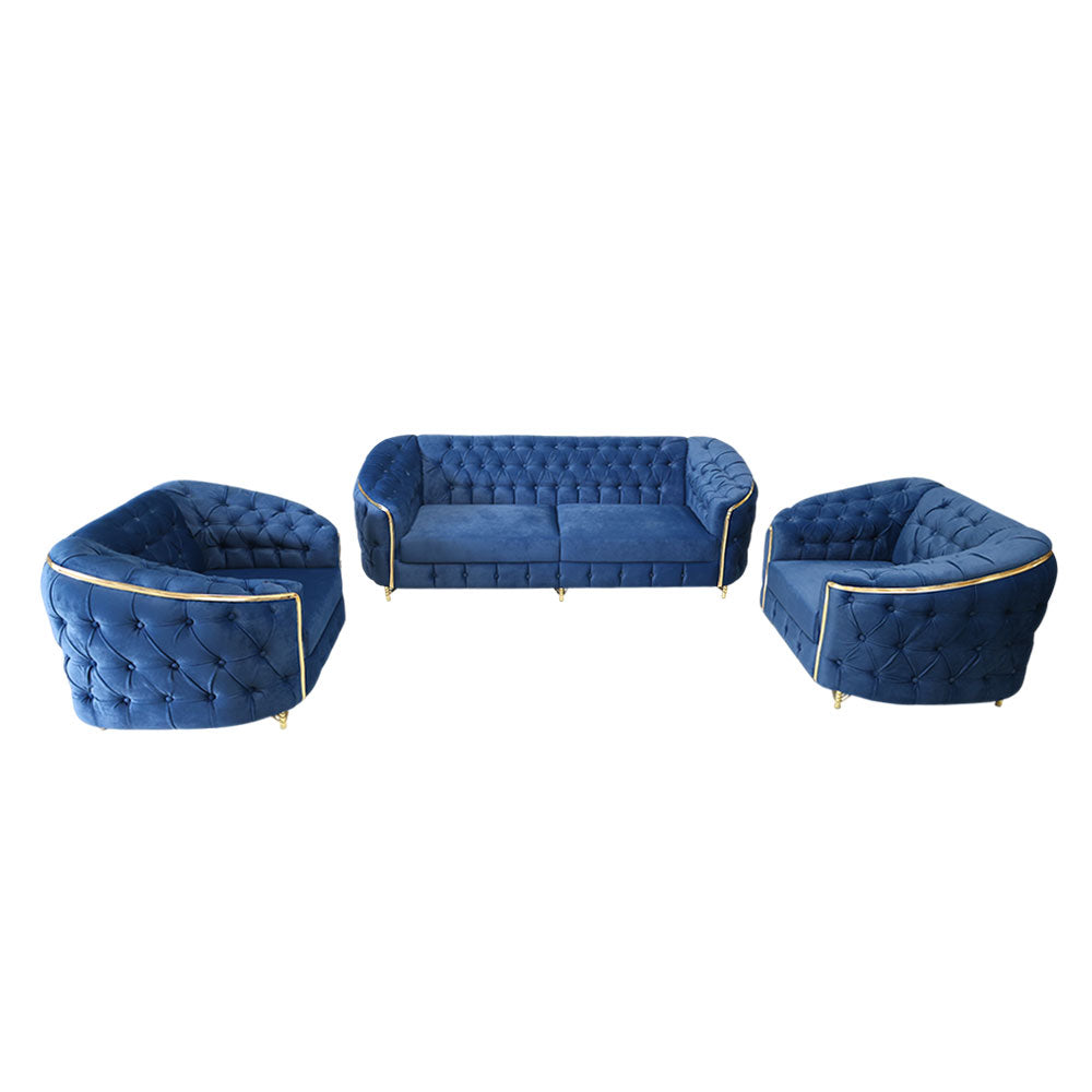 MAARK FABRIC SOFA SET (3+1+1) LUX BLUE COLOUR