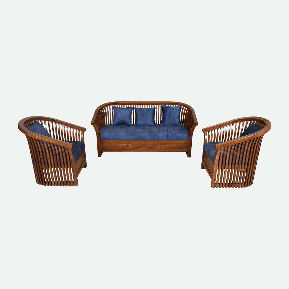 MAARK WOODEN SOFA SET (3+1+1) S-35 WCF