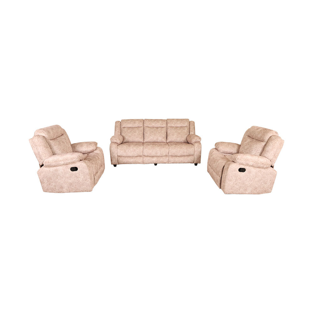 MAARK MANUAL RECLINER FABRIC SOFA SET (3+1R+1R) WAVE