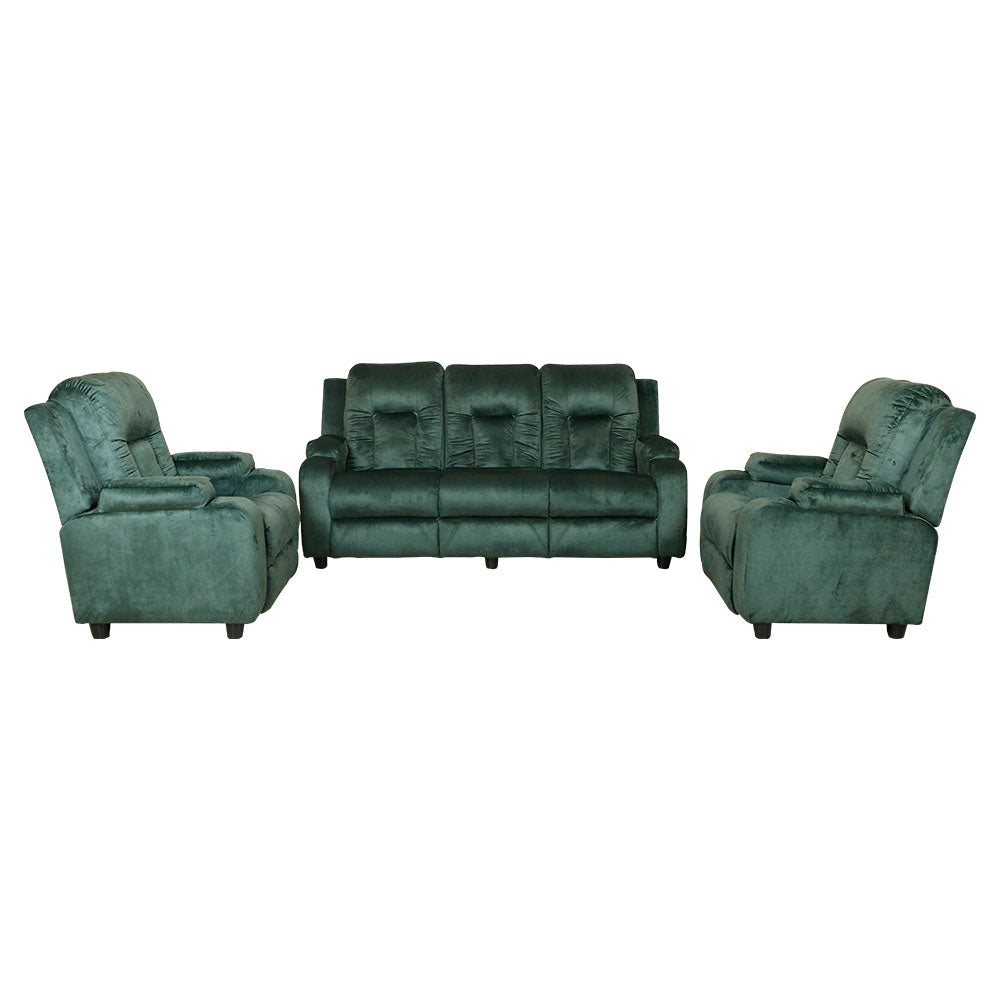 MAARK FABRIC SOFA SET (3+1+1) AMERICAN GREEN COLOUR