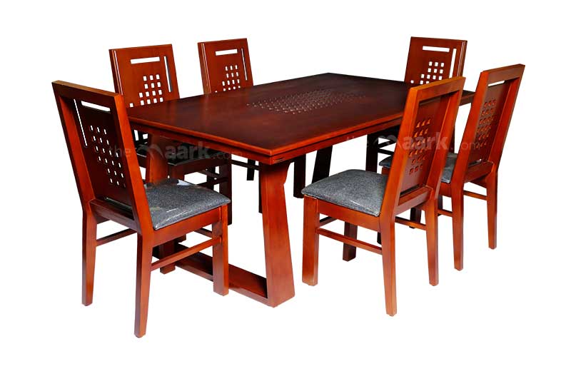 MAARK GLASS TOP 6 SEATER DINING SET 119-543 WL