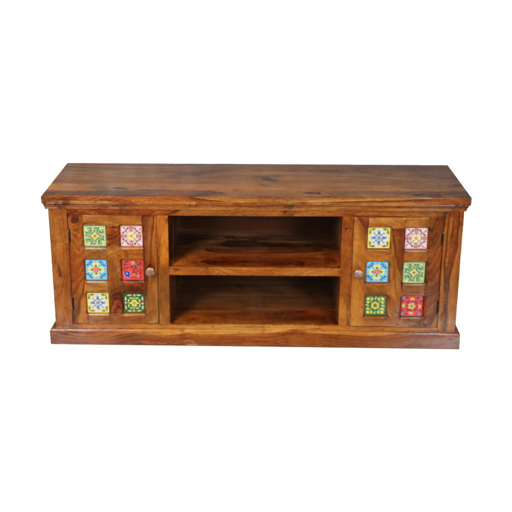 MAARK SOLID SHEESHAM WOOD TV UNIT 6024 NATURAL FINISH SV