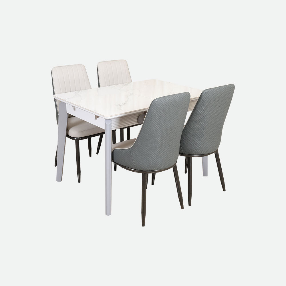 MAARK MARBLE TOP 4 SEATER DINING SET A01-865 HT