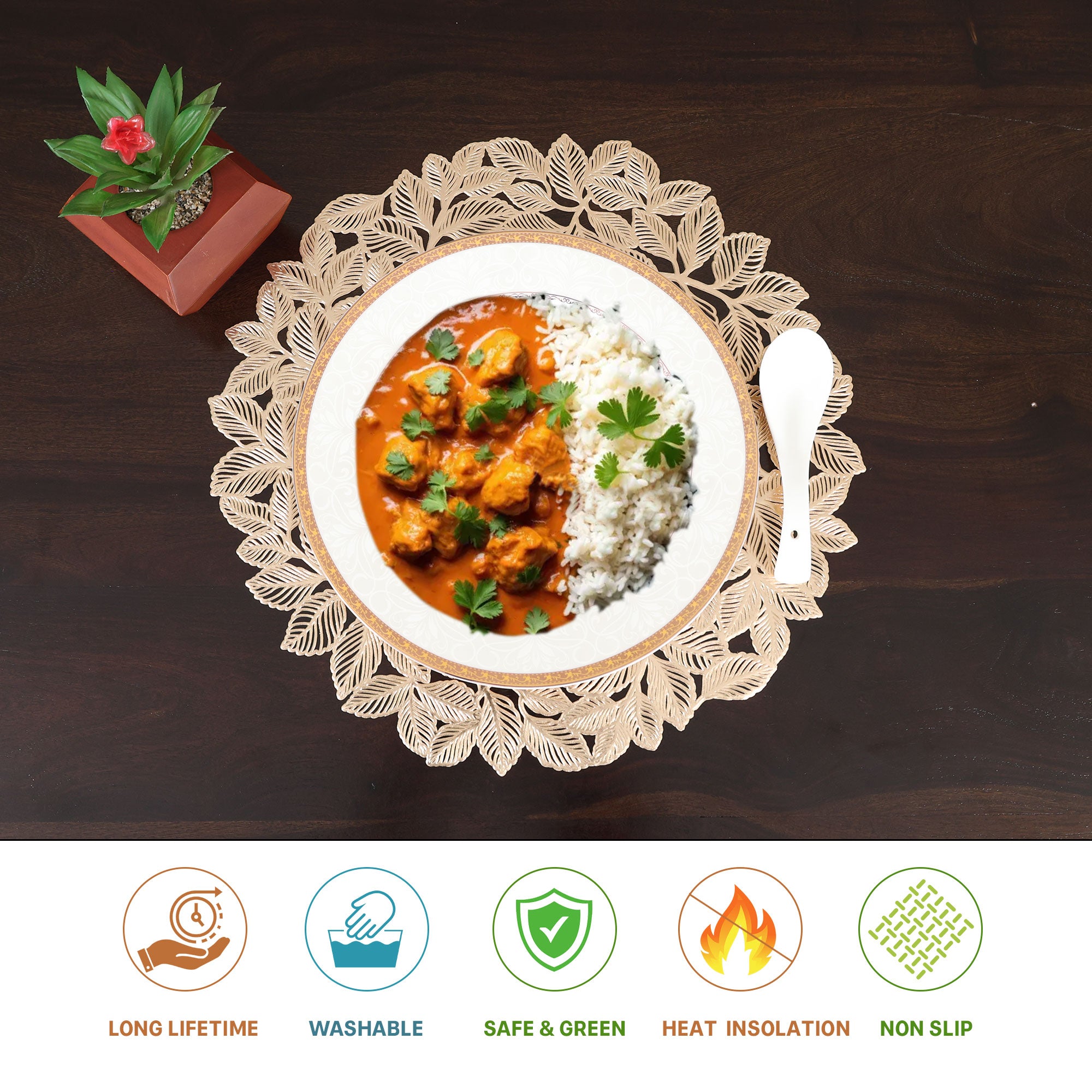 MAARK LEATHER PLACE MAT ROUND @18% CC