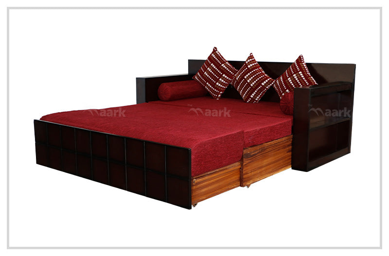 MAARK SOFA CUM BED 3 FOLD WITH SHELF