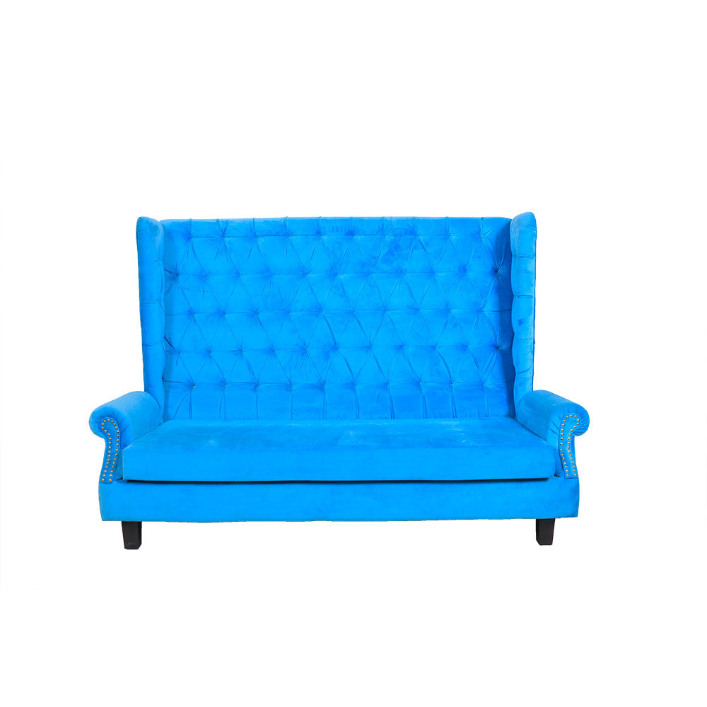MAARK FABRIC THREE SEATER SOFA JANEEL BLUE COLOUR