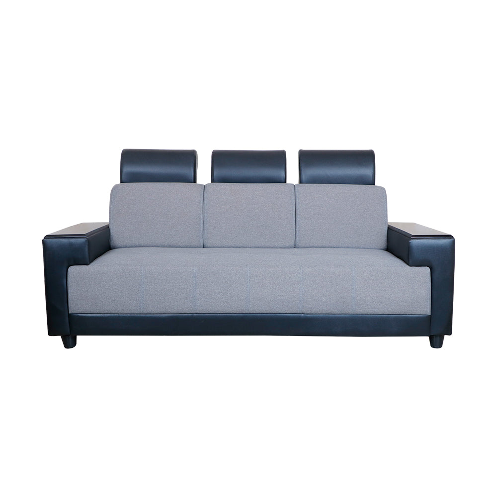 MAARK FABRIC THREE SEATER SOFA INDROYAL GRAY COLOUR
