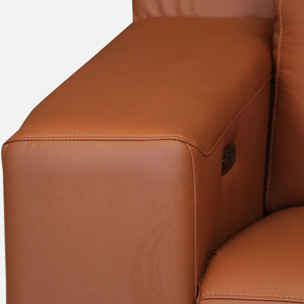 MAARK MOTORIZED RECLINER LEATHER SOFA SET (3R+2R+1R) 8356 TAN COLOUR HT
