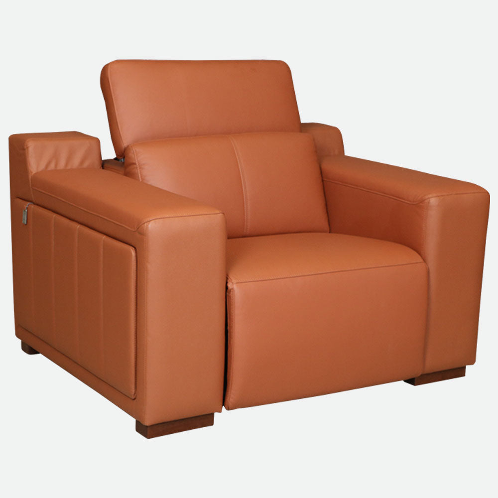 MAARK MOTORIZED RECLINER LEATHER SOFA SET (3R+2R+1R) 8356 TAN COLOUR HT