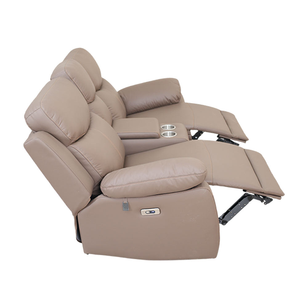MAARK MOTORIZED RECLINER LEATHER SOFA SET (3R+2R+1R) 1406-CAMEL HT