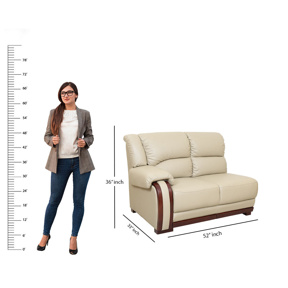 MAARK LEATHERETTE CORNER SOFA 5 SEATER DEMOS MOCHA COLOUR HT