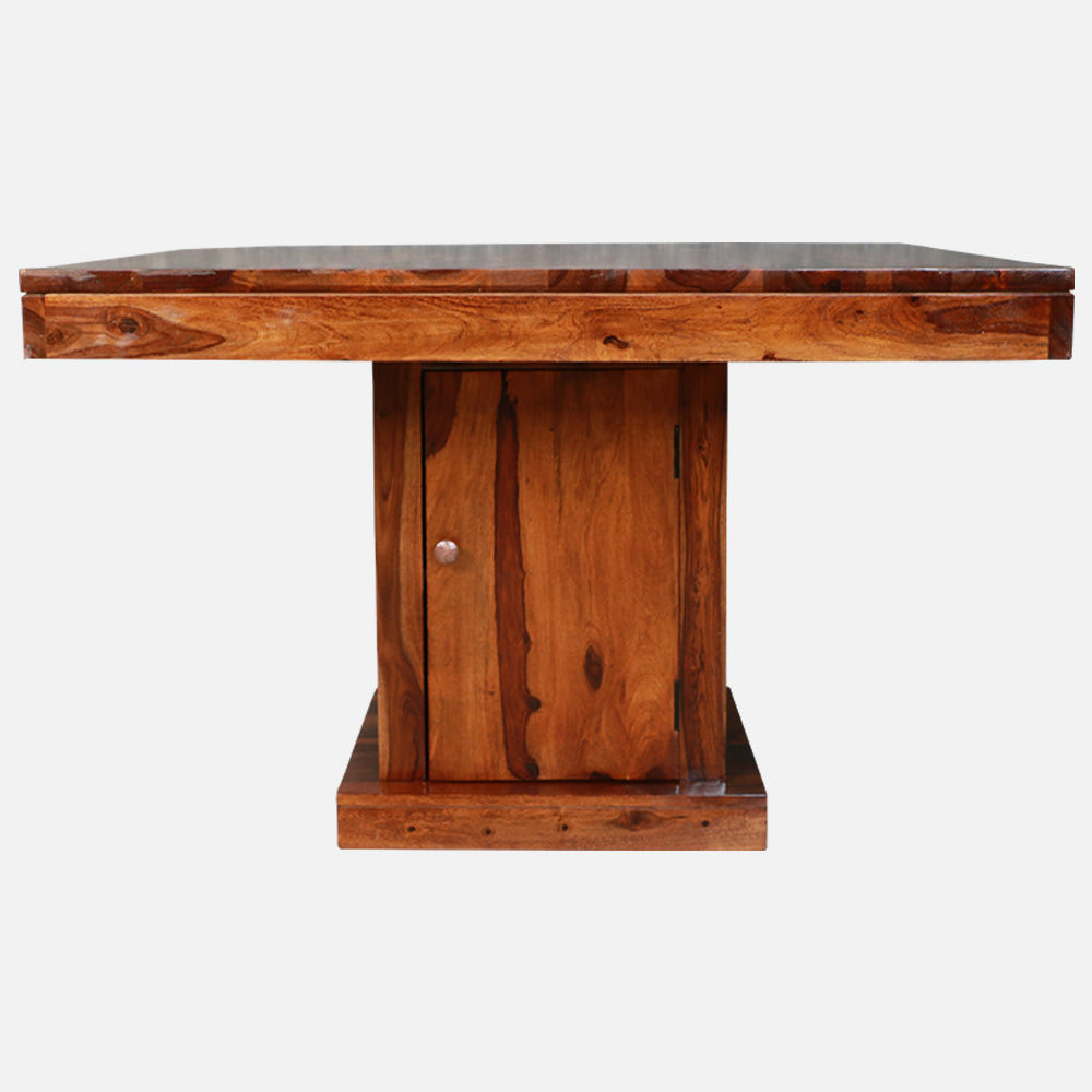 MAARK SHEESHAM WOOD 4 SEATER DINING SET (3.75*3.75) 1170 NATURAL FINISH SV