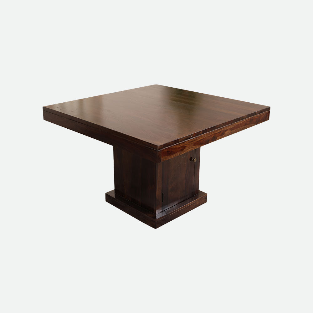 MAARK SHEESHAM WOOD 4 SEATER DINING SET (3.75*3.75) 1170 STONE FINISH SV