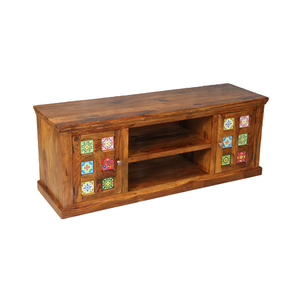 MAARK SOLID SHEESHAM WOOD TV UNIT 6024 NATURAL FINISH SV