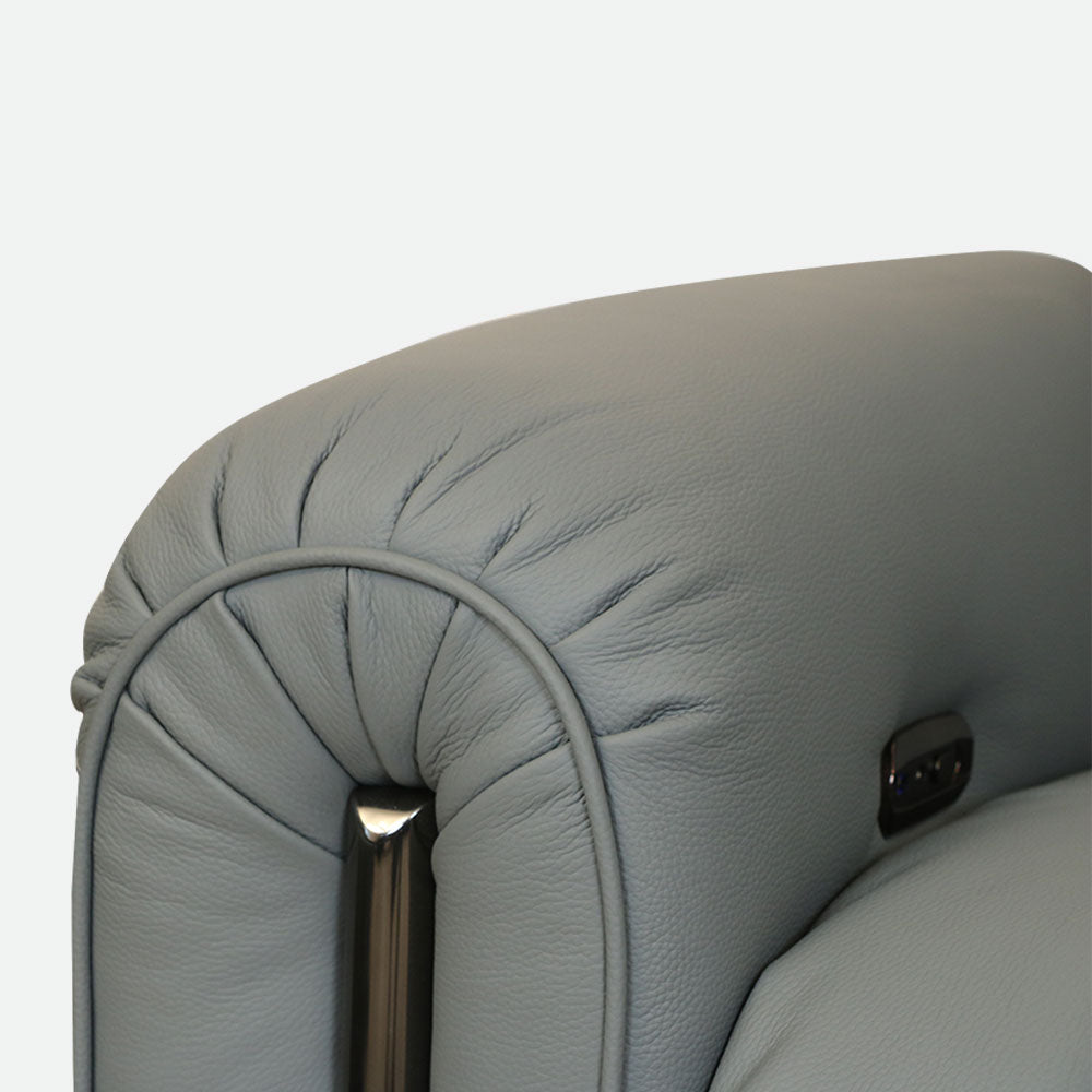 MAARK MOTORIZED RECLINER LEATHER SOFA SET (3R+2R) 2A13-6194-829 GRAY BLUE COLOUR HT