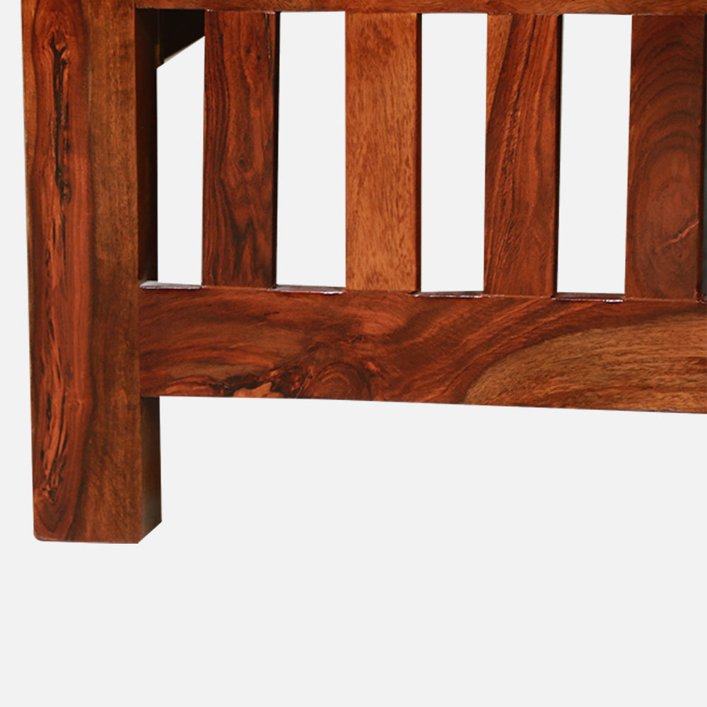 MAARK SHEESHAM WOOD KING SIZE BED (6*6.5) 3086 NATURAL FINISH SV