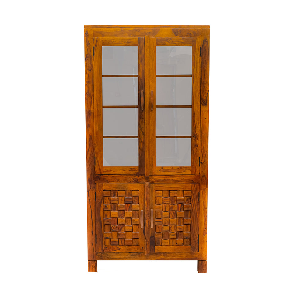 MAARK SEESHAM WOOD 2 DOOR CROCKERY UNIT 6119 NATURAL FINISH SV