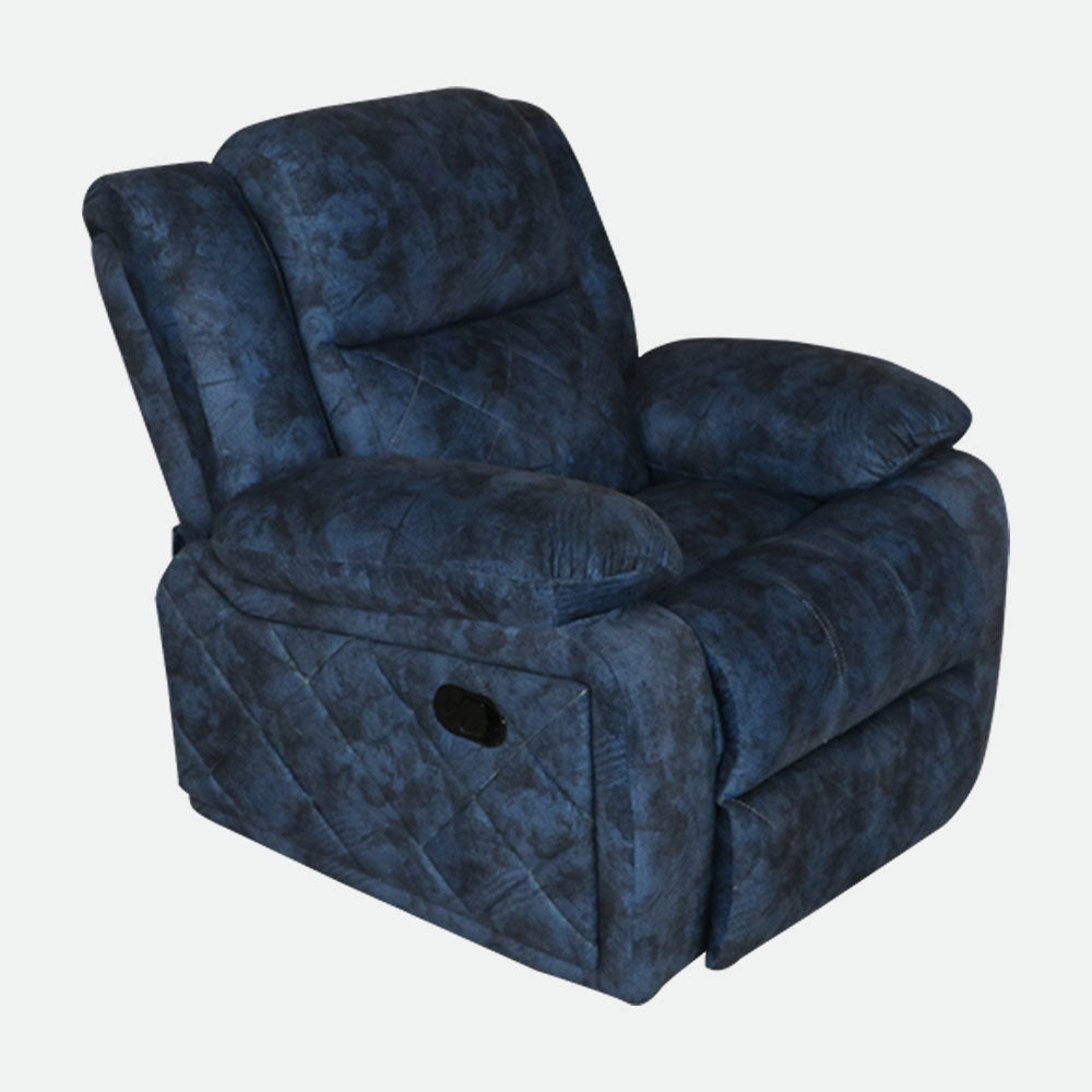 MAARK MANUAL RECLINER FABRIC SOFA SINGLE SEATER PISTHA BLUE COLOUR