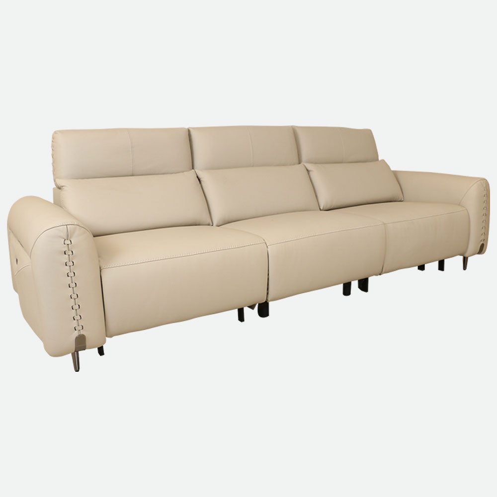 MAARK MOTORIZED RECLINER LEATHER SOFA SET (3R+2R+1R) 2A08-6194-15 BEIGE COLOUR HT